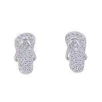 Cubic Zirconia Micro Pave Brass Earring Slipper micro pave cubic zirconia & for woman Sold By Bag