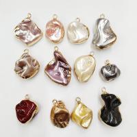 Freshwater Pearl Pendants with Zinc Alloy polished 12-18mm Sold By Bag