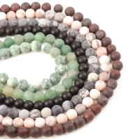 Mixed Gemstone Beads Natural Stone Round DIY & frosted Length 38 cm Sold By Bag