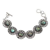 Shell Jewelry Bracelet Zinc Alloy with Abalone Shell Unisex mixed colors Length 22.7 cm Sold By PC