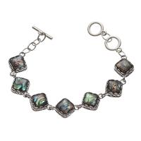 Bracelet bijoux coquillage, alliage de zinc, avec coquille d'ormeau, unisexe, couleurs mélangées, Longueur:22.5 cm, Vendu par PC