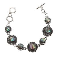 Bracelet bijoux coquillage, alliage de zinc, avec coquille d'ormeau, unisexe, couleurs mélangées, Longueur:21.5 cm, Vendu par PC
