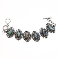 Bracelet bijoux coquillage, alliage de zinc, avec coquille d'ormeau, unisexe, couleurs mélangées, Longueur:19.4 cm, Vendu par PC