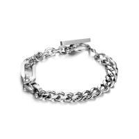 Titanium Steel Bracelet & Bangle, polished, different length for choice & Unisex, original color, 8.70mm, Sold By PC