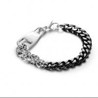 Titanium Steel Bracelet & Bangle polished & Unisex black 9mm Sold By PC