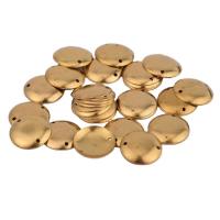 Brass Jewelry Connector Flat Round 1/1 loop golden Approx Sold By Bag