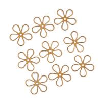 Brass Jewelry Pendants, Flower, hollow, golden, 19.50x0.50mm, Approx 100PCs/Bag, Sold By Bag