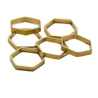 Ορείχαλκος Η σύνδεση Ring, Εξάγωνο, χρυσαφένιος, 18x3x0.80mm, Περίπου 100PCs/τσάντα, Sold Με τσάντα