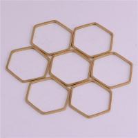 Messing Sammenkædning Ring, Hexagon, gylden, 20x1x0.80mm, Ca. 100pc'er/Bag, Solgt af Bag