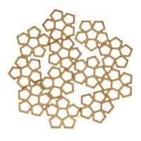 真鍮ジュエリーペンダント, 銅, 花形, くり抜き, 金色, 17.50x0.80mm, 約 100パソコン/バッグ, 売り手 バッグ