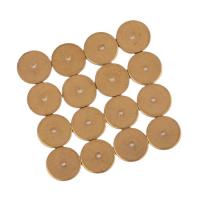 Messing Schmuck Anhänger, flache Runde, goldfarben, 12x1mm, ca. 100PCs/Tasche, verkauft von Tasche