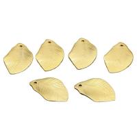 Brass Jewelry Pendants, Leaf, golden, 15.50x10x0.30mm, Approx 100PCs/Bag, Sold By Bag