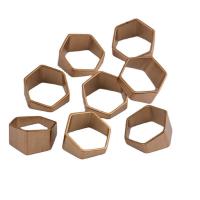 Brass Linking Ring Hexagon golden Approx Sold By Bag