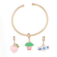 Zinc Alloy Jewelry Sets bangle & pendant gold color plated 3 pieces & enamel golden nickel lead & cadmium free 59mm   Sold By Set