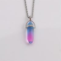 Quartz Necklace Stainless Steel with Quartz & Zinc Alloy silver color plated fashion jewelry Length 23.62 Inch Sold By PC