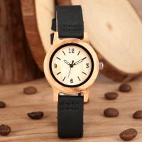 Damen Armbanduhr, Leder, mit Glas & Holz & Edelstahl, japanische Uhr-Bewegung & für Frau, keine, 220x14x10mm, verkauft von PC