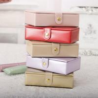 Multifunctional Jewelry Box PU Leather with Flocking Fabric portable Sold By PC