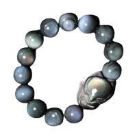 Obsidienne bracelet, renard, unisexe & antifatigue, couleurs mélangées, Longueur 18 cm, Vendu par PC