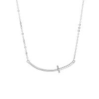 Sterling Silber Halsketten, 925er Sterling Silber, plattiert, für Frau & mit Strass, keine, Länge:45 cm, verkauft von PC