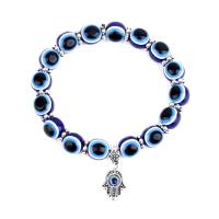 Bracelet Evil Eye bijoux, résine, unisexe, couleurs mélangées, Longueur:Environ 19 cm, Vendu par PC