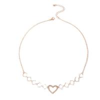 Cink Alloy nakit ogrlice, pozlaćen, za žene & s Rhinestone, zlatan, Dužina 45 cm, Prodano By PC