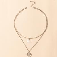 Zinc Alloy Jewelry Necklace plated Unisex silver color Length 45 cm Sold By PC