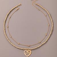 Zinc Alloy smykker halskæde, forgyldt, Unisex, gylden, Længde 52.5 cm, Solgt af PC