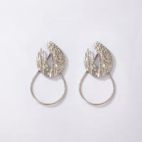 Zinc Alloy Drop Earrings for woman silver color Sold By Pair