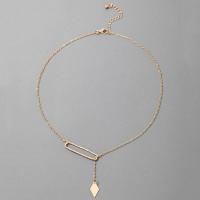Zinc Alloy smykker halskæde, for kvinde, gylden, Længde Ca. 45 cm, Solgt af PC