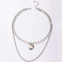 Tibetan Style Jewelry Necklace, Unisex, silver color, Length:49 cm, Sold By PC