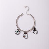 Zinc Alloy Bracelet Unisex & Halloween Jewelry Gift & enamel mixed colors Length 23 cm Sold By PC