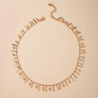 Zinc Alloy smykker halskæde, forgyldt, Unisex & med rhinestone, gylden, Længde 45 cm, Solgt af PC