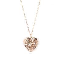 Fashion Locket Necklace Zinc Alloy Heart plated Unisex Length 44 cm Sold By PC