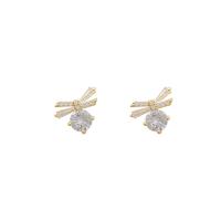 Cubic Zirconia Micro Pave Brass Earring fashion jewelry & for woman & with cubic zirconia golden Sold By Pair