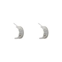 Zinc Alloy Stud Earring platinum plated fashion jewelry & for woman & with rhinestone silver color Sold By Pair