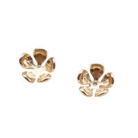 Brass Bead Cap Flower KC gold color plated fashion jewelry & DIY golden 14mm Sold By PC