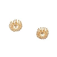 Capuchon pour perle en laiton, fleur, plaqué de couleur d'or KC, bijoux de mode & DIY, doré, 12mm, Vendu par PC