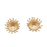 Capuchon pour perle en laiton, fleur, plaqué de couleur d'or KC, bijoux de mode & DIY, doré, 20mm, Vendu par PC