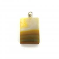 Agate Jewelry Pendants Dragon Veins Agate with Iron Rectangle plated fashion jewelry & DIY Sold By PC