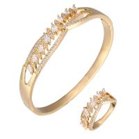 Brass Jewelry Set, plated, different styles for choice & micro pave cubic zirconia & for woman, nickel, lead & cadmium free, 50x10mm, 20x5mm, US Ring Size:6-9, Sold By PC