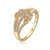 Cubic Zirconia Micro Pave Brass Ring Geometrical Pattern plated & micro pave cubic zirconia & for woman nickel lead & cadmium free US Ring Sold By PC