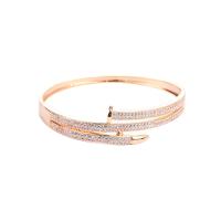 Cubic Zirconia Micro Pave Brass Bracelet plated micro pave cubic zirconia & for woman nickel lead & cadmium free 60mm Sold By PC