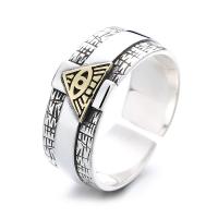 925 sterling silver Cuff finger ring, Justerbar & för kvinna & svärta, ursprungliga färgen, Säljs av PC