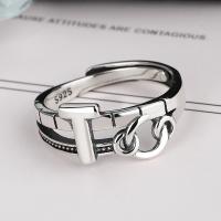 925 sterling zilver Open Finger Ring, Verstelbare & voor vrouw, oorspronkelijke kleur, Verkocht door PC