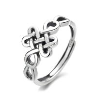 925 Sterling Silver Open Finger Ring, Adjustable & for woman & hollow, original color, Sold By PC