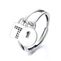 925 sidabro Atidaryti Finger Ring, Reguliuojamas & moters & tuščiaviduris, Originali spalva, Pardavė PC
