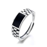 925 Sterling Silver Open Finger Ring, Adjustable & for woman & enamel, original color, Sold By PC