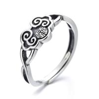 925 Sterling Silver Open Finger Ring, Adjustable & for woman, original color, Sold By PC