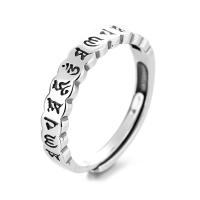 925 Sterling Silver Open Finger Ring, Adjustable & for woman, original color, Sold By PC