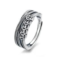 925 Sterling Silver Open Finger Ring Adjustable & for woman original color Sold By PC